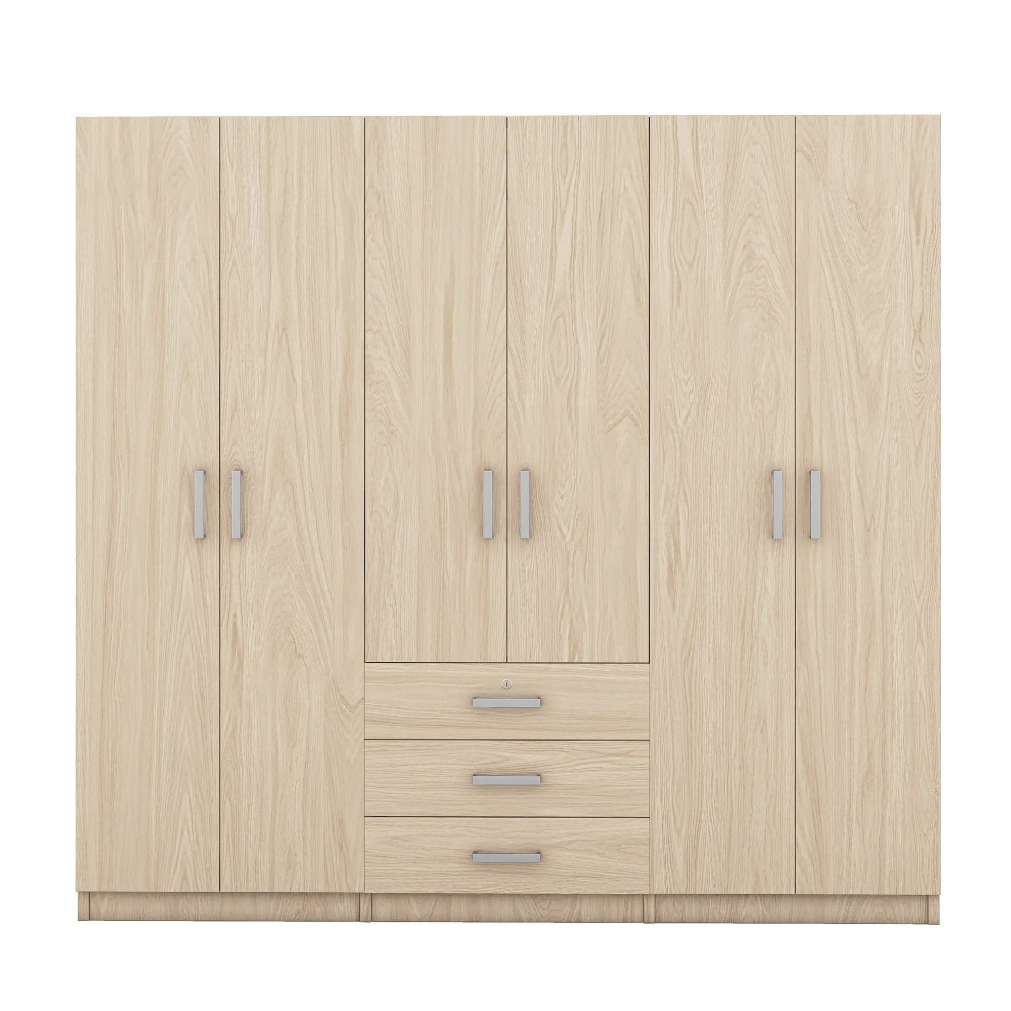 6 Doors Wardrobe Storage For Bedroom, With Big Drawers by HouseOfZazla