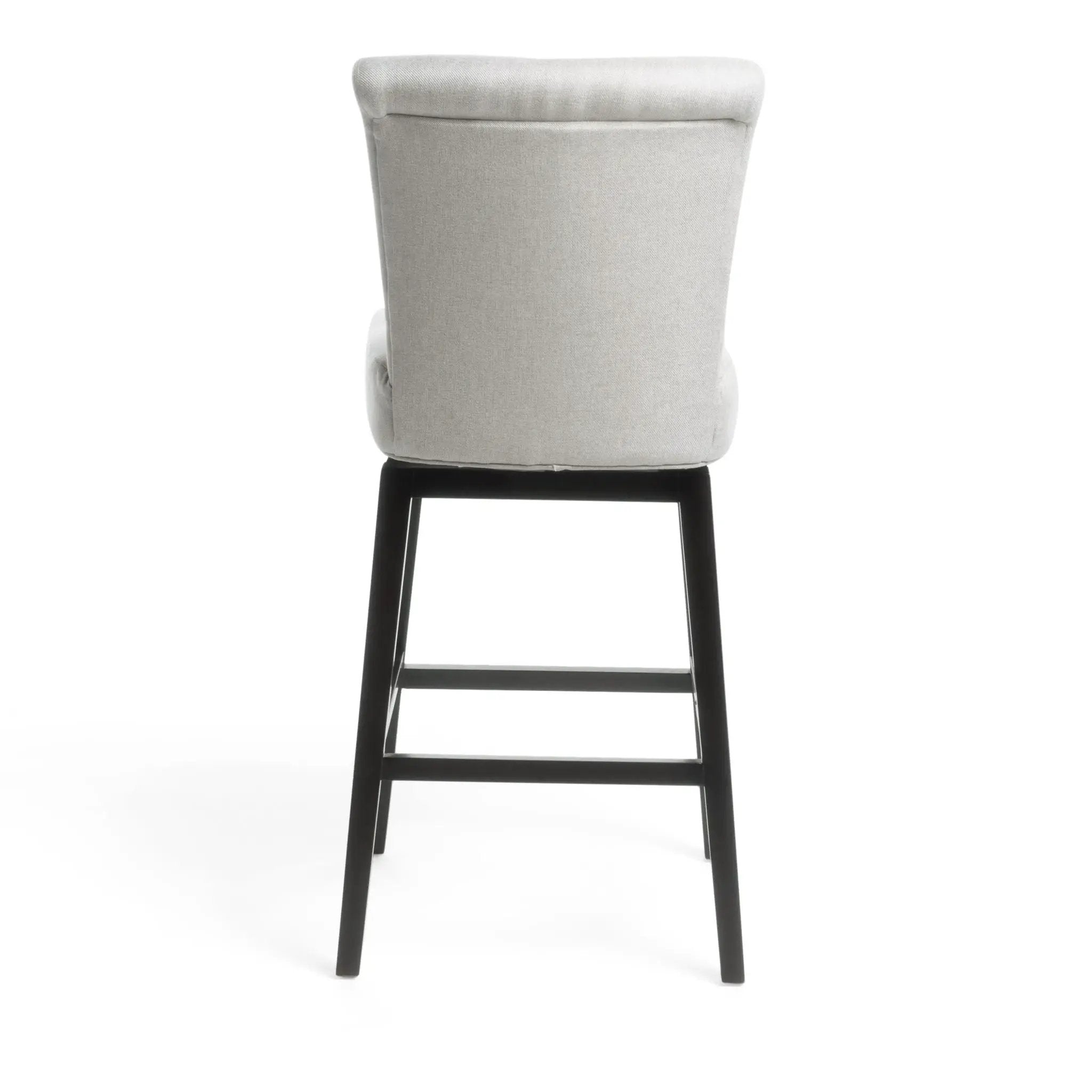 Quicksilvered Upholstered Swivel Counter Stool With Wood Legs - Beige by HouseOfZazla