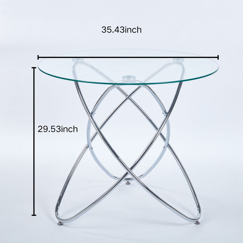 Metal Leg Dining Table With Tempered Glass Top by HouseOfZazla