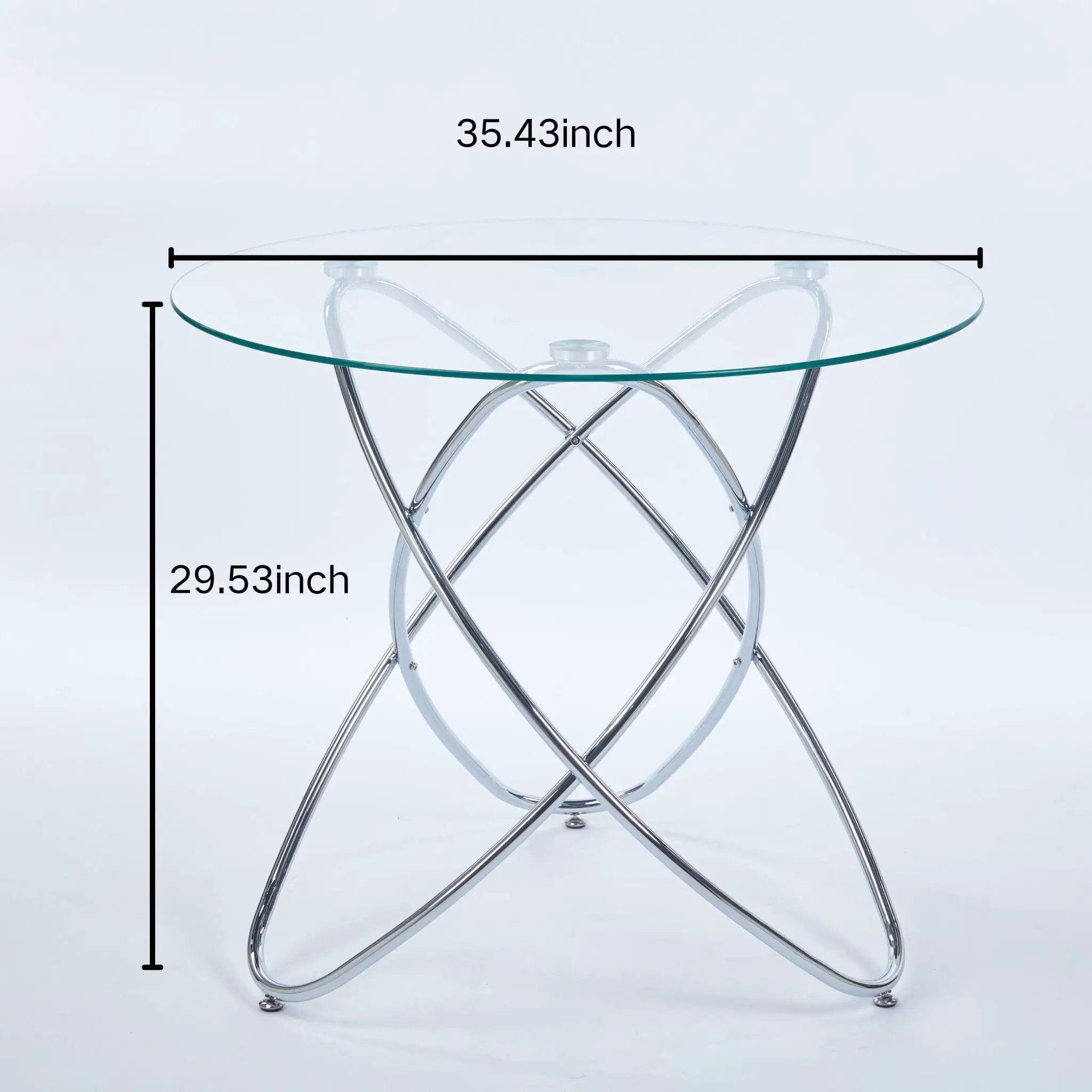 Metal Leg Dining Table With Tempered Glass Top by Unique Piece Furniture