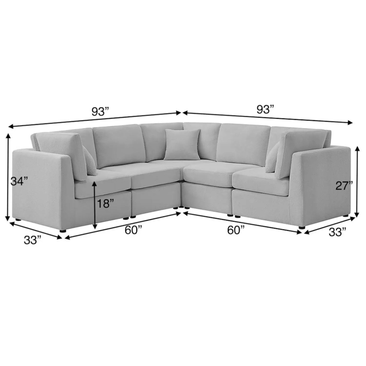 Chauncy - 5 Piece Sectional by HouseOfZazla