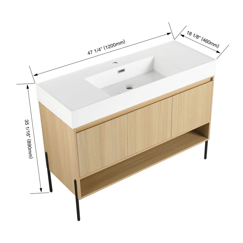 Modern Bathroom Vanity Combo With Single Resin Sink And Storage Cabinet by HouseOfZazla