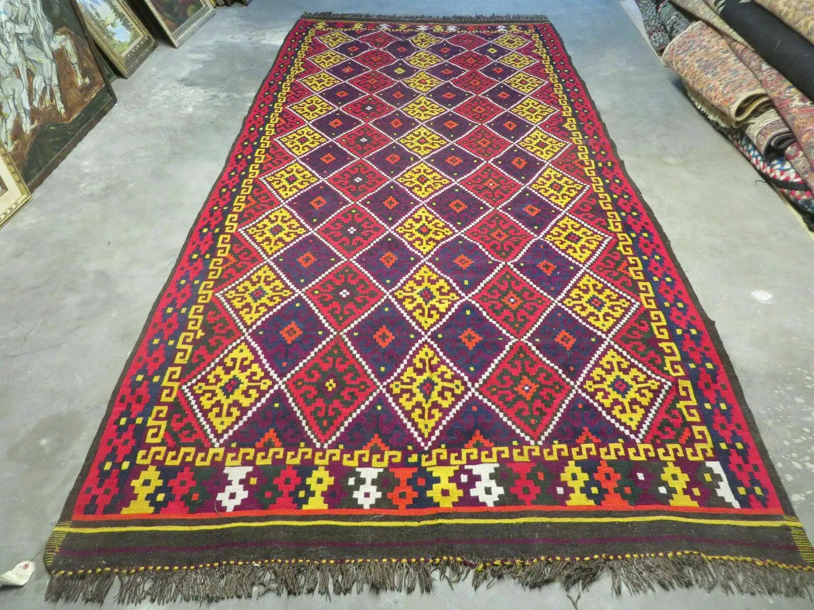6' X 13' Antique Turkish Kilim Handmade Flat Weave Wool Rug Veg Dye by Jewel Rugs