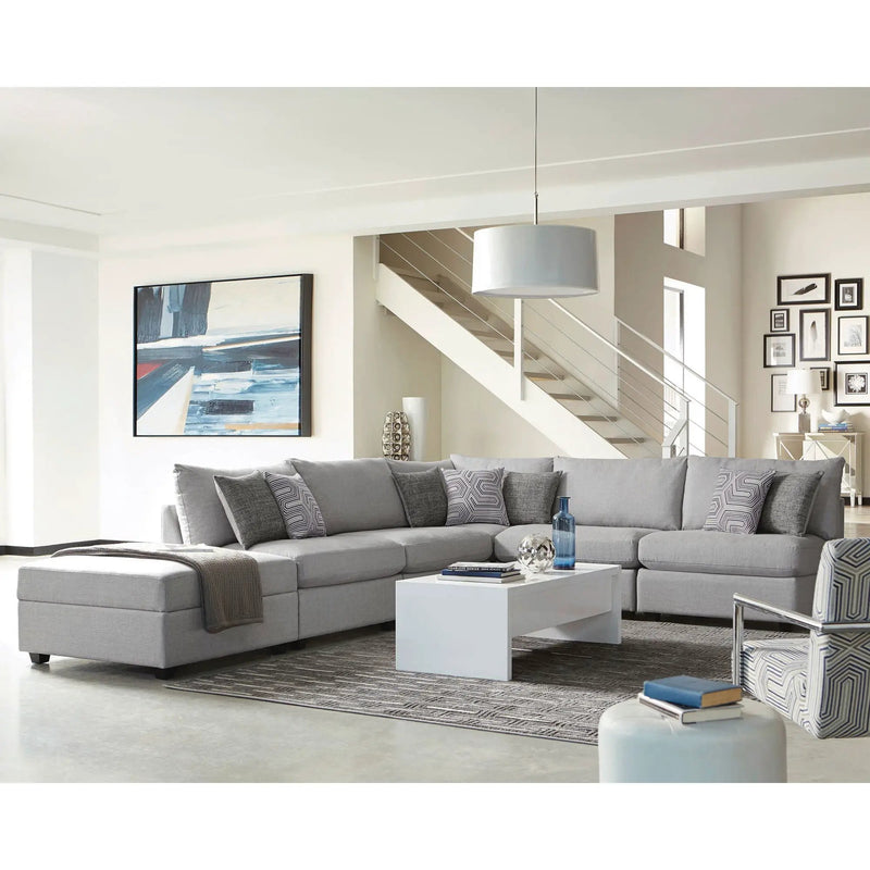 Austin - Square Upholstered Ottoman - Gray by HouseOfZazla