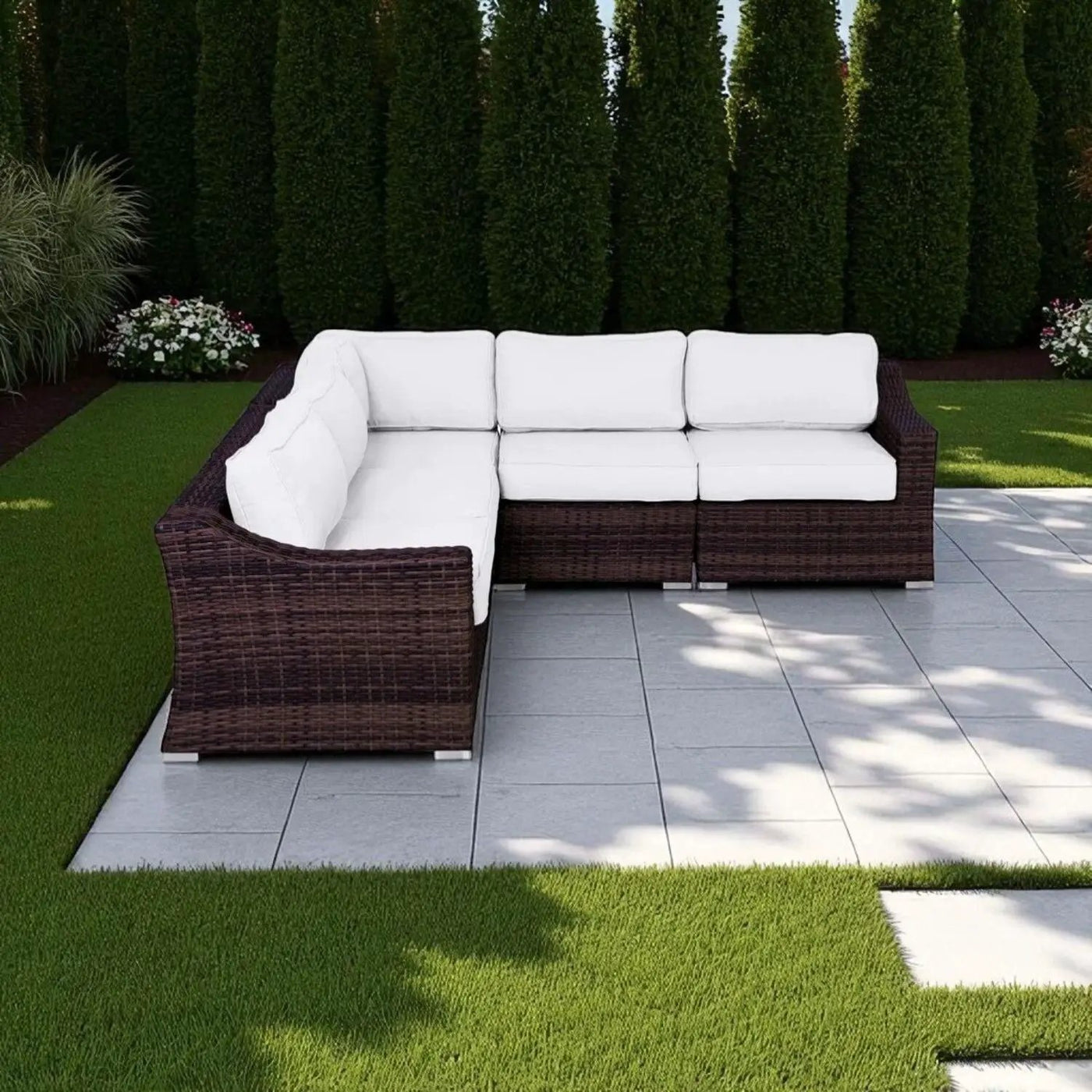 Outdoor Wicker Sofa Seating Group With Cushions by Unique Piece Furniture