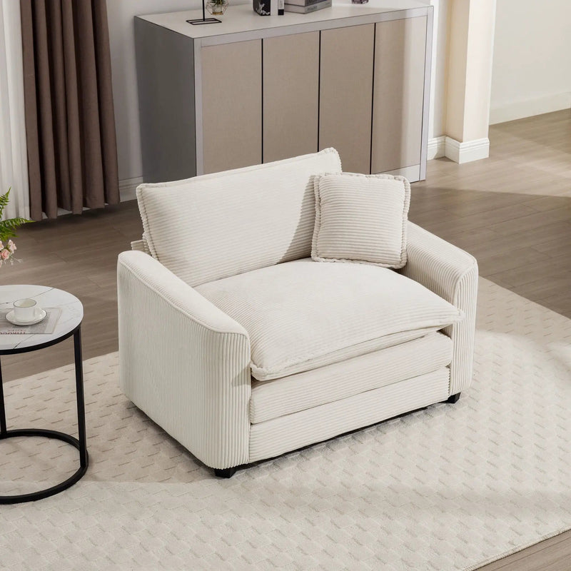 Modern Classic Fabric Single Chair Deep Seat Sofa With Pillow by Unique Piece Furniture