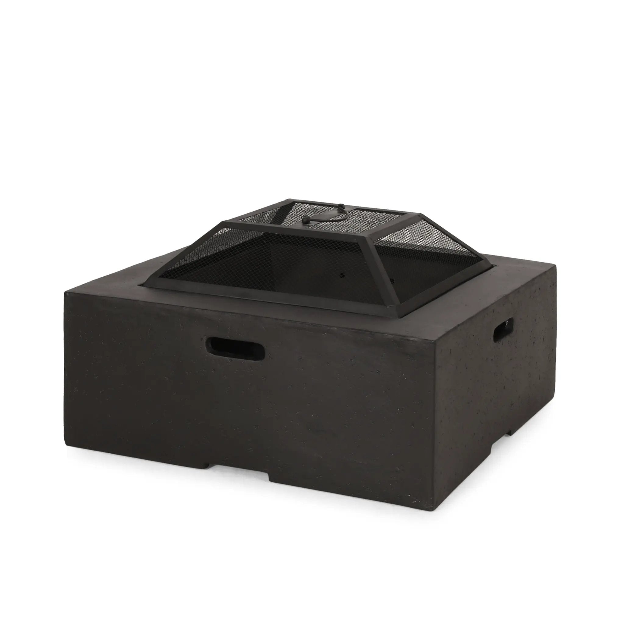 Outdoor Square MGO Wood Burning Fire Pit - Dark Gray by HouseOfZazla