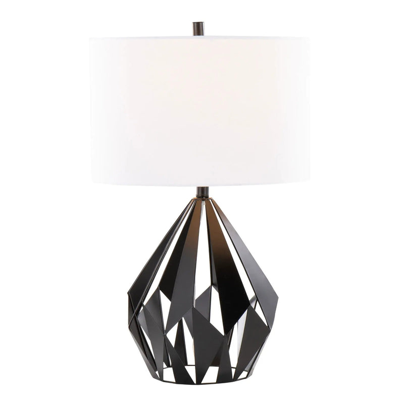 Geo - Me Tri Contemporary Table Lamp (Set of 2) - Matte Black / White by HouseOfZazla