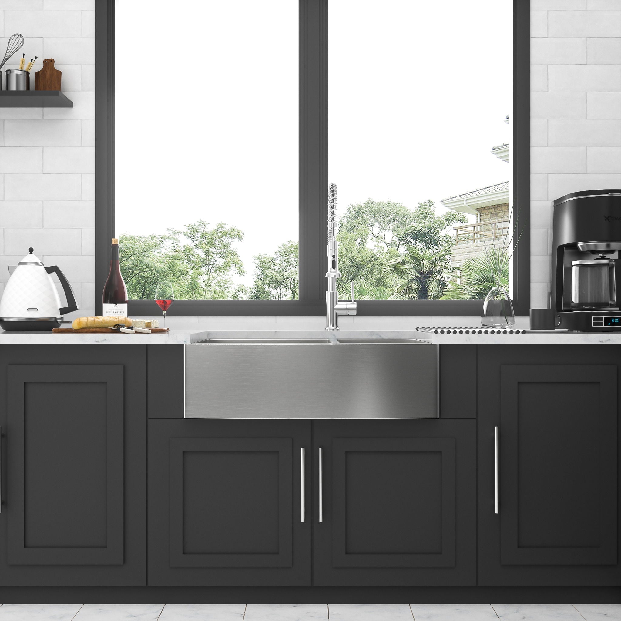 Farmhouse Sink With Double Bowl, 60 / 40 by HouseOfZazla