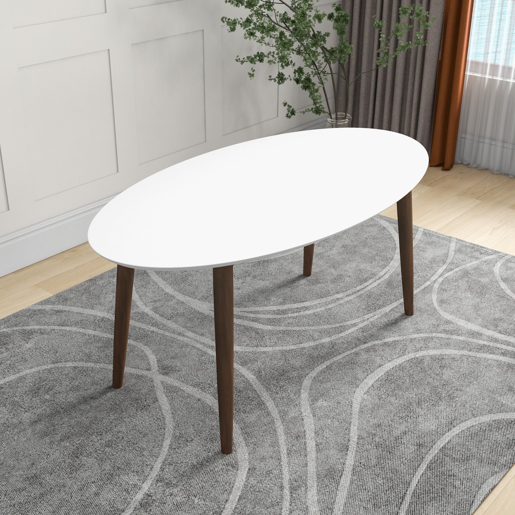 Ada - Mid-Century Modern Style Oval Dining Table by HouseOfZazla