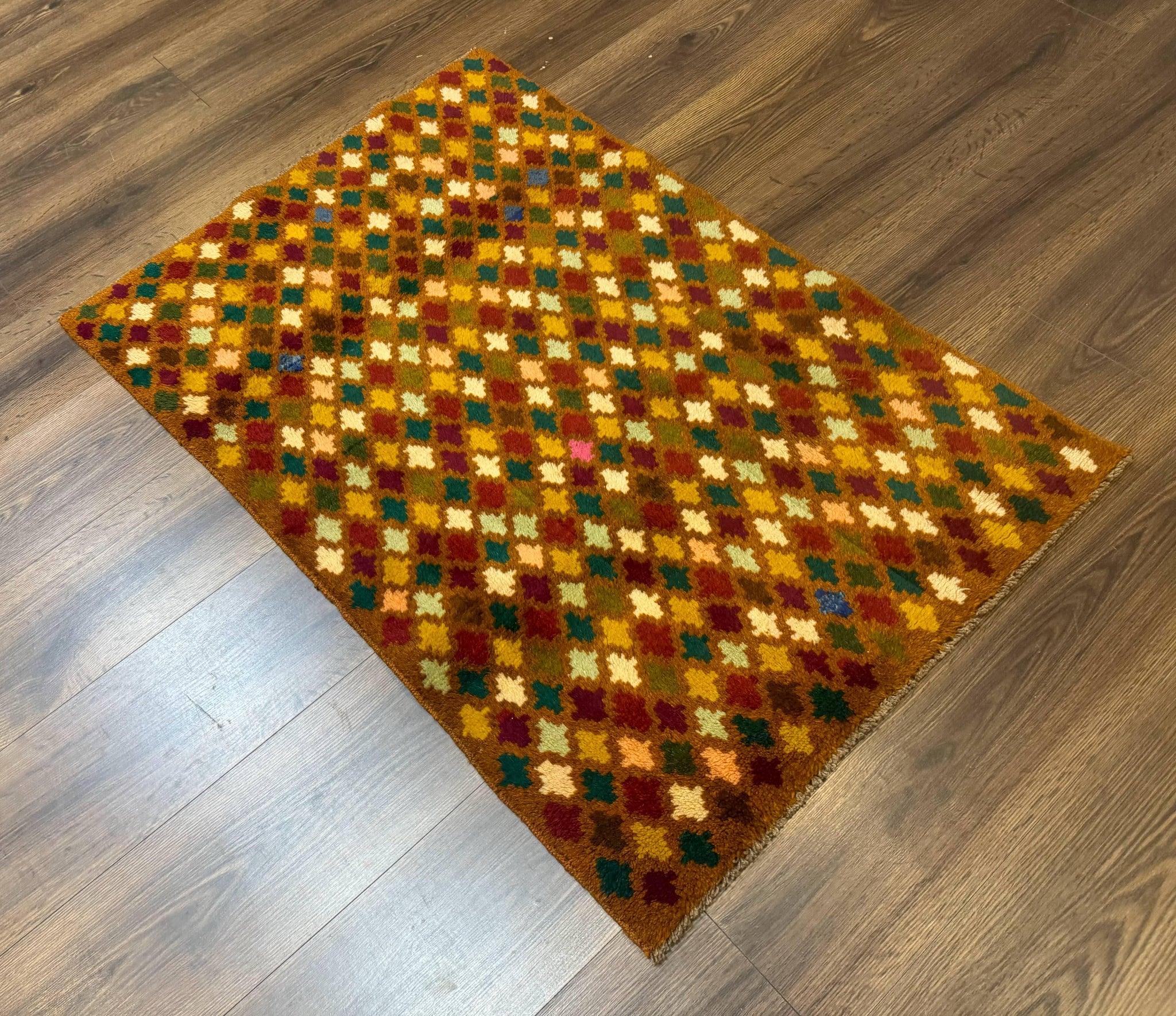 Balouch Rug 3x4, Burnt-Orange, Multicolor, Afghan Rug by Jewel Rugs