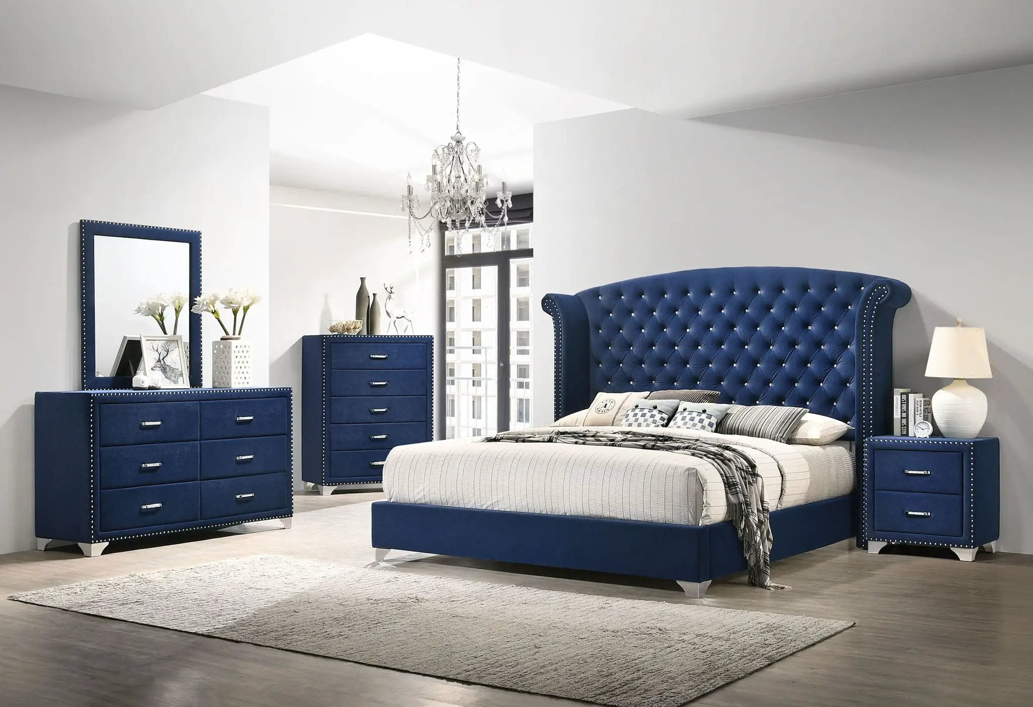 Melody 5-piece Queen Bedroom Set Pacific Blue by Unique Piece Furniture