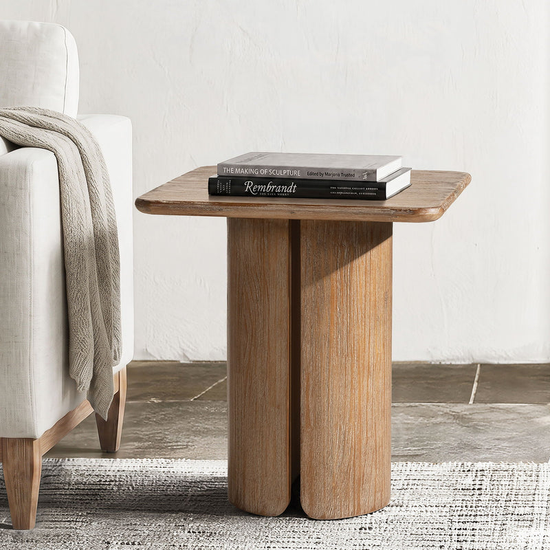 Sonoma - Square Pedestal Side Table - Antique Brown by HouseOfZazla