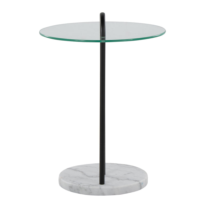 Claire - Contemporary / Glam Side Table - Black / Clear by Unique Piece Furniture