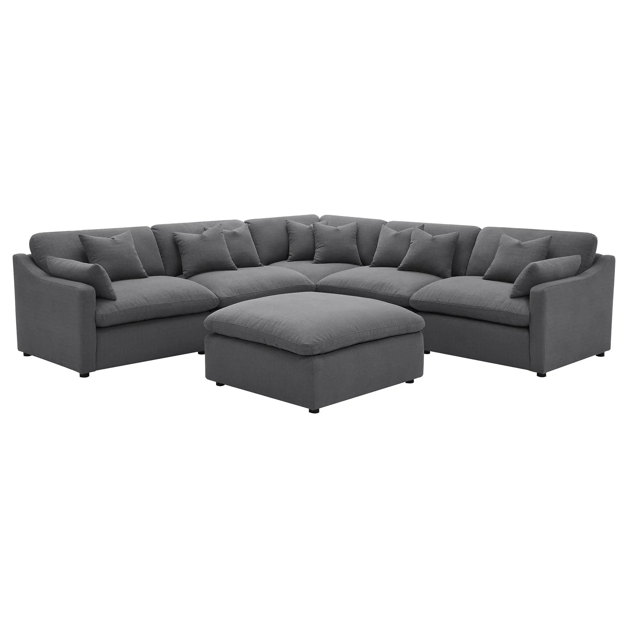 Hobson 6-piece Upholstered Modular Sectional Sofa Charcoal by Unique Piece Furniture