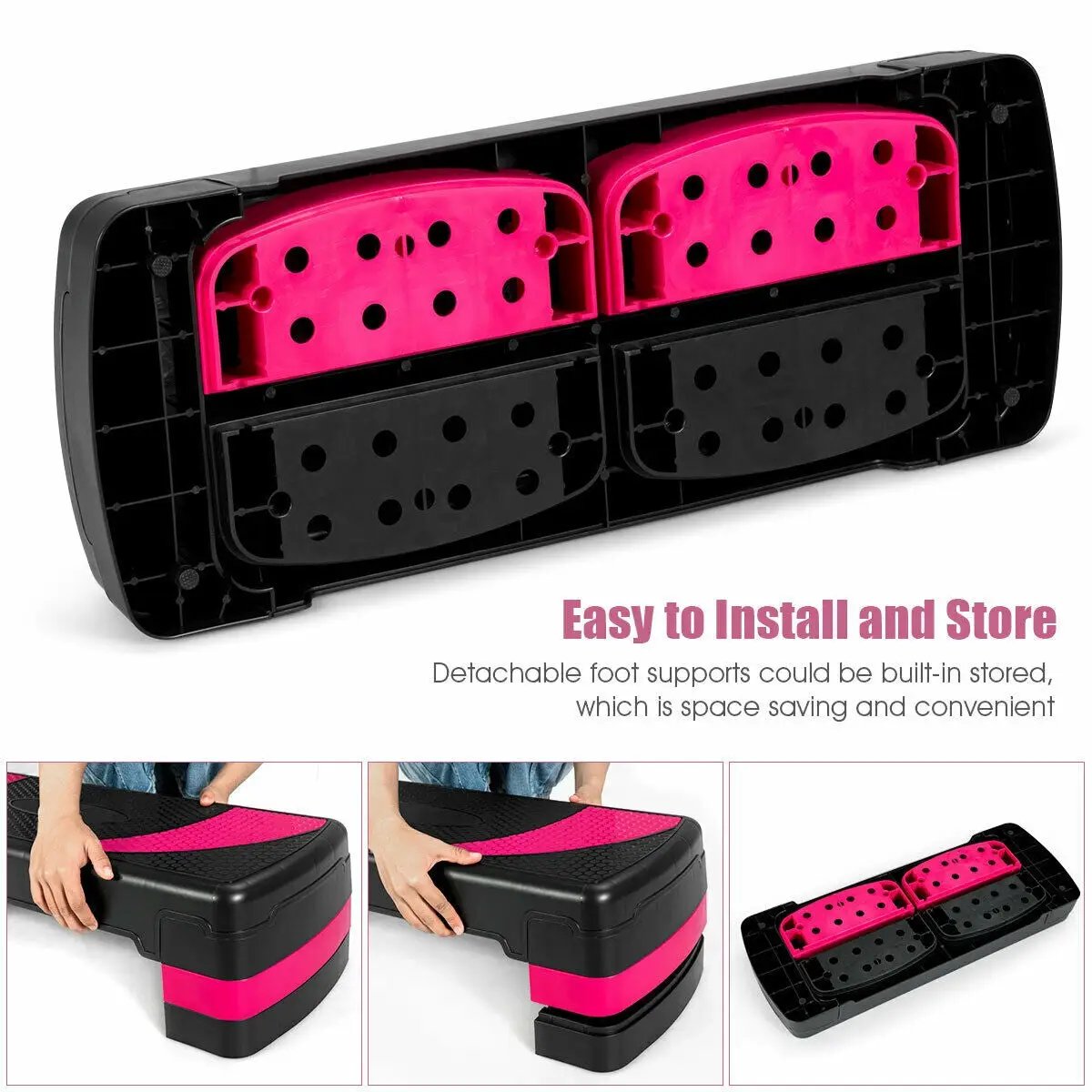 31 Inch Adjustable Exercise Aerobic Stepper with Non-Slip Pads by DirectDeals