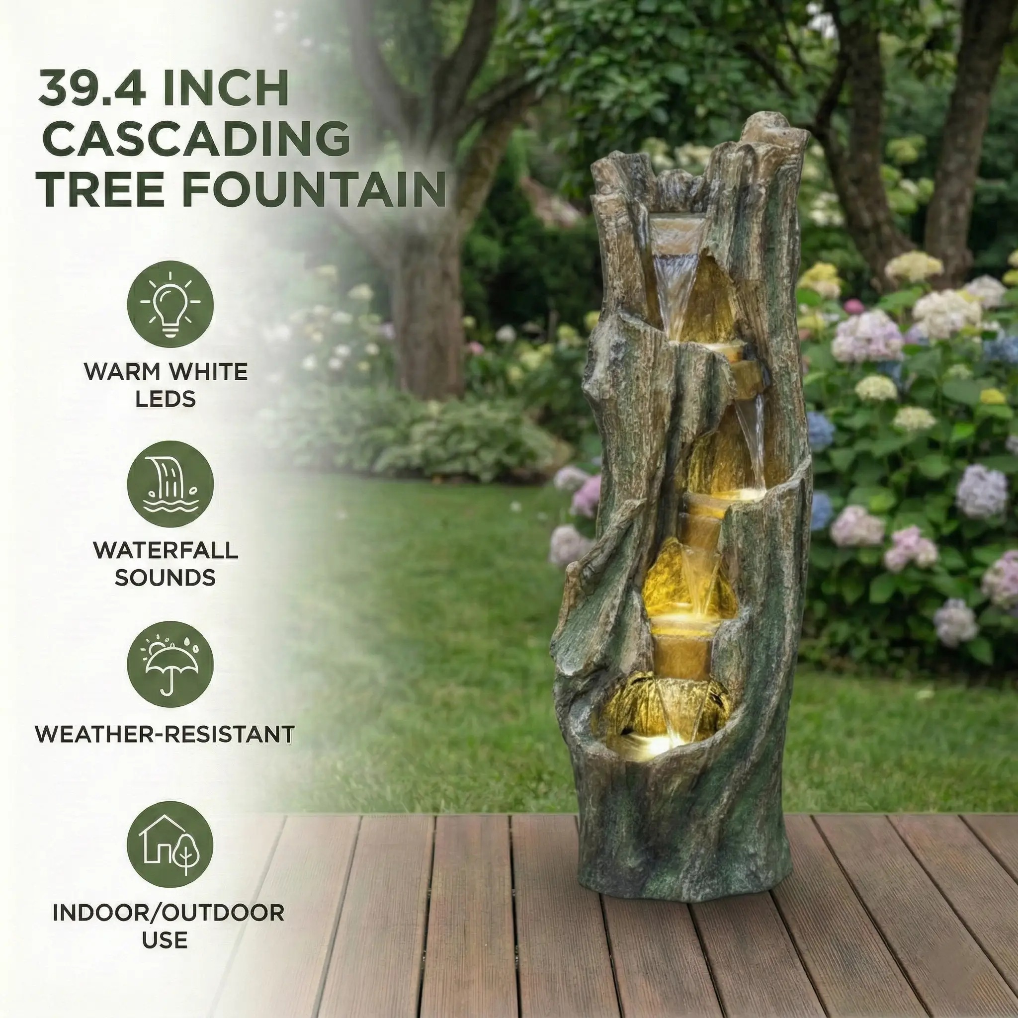 Waterfall Fountain for Outdoor Gardens and Patios by HouseOfZazla