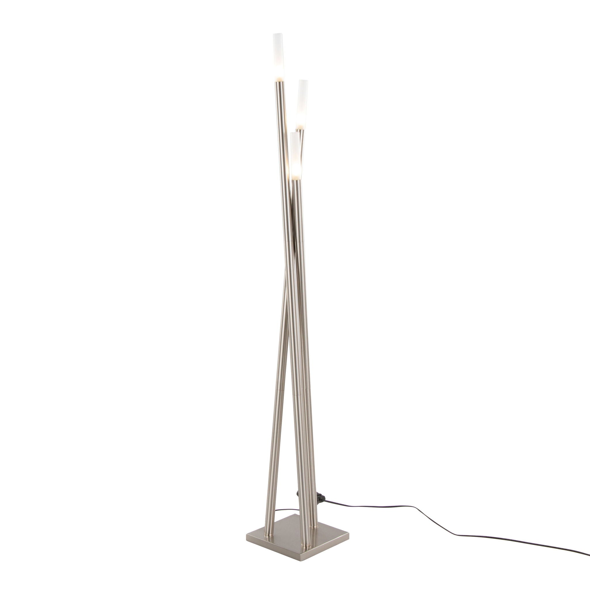 Icicle - Contemporary Floor Lamp - Nickel by HouseOfZazla