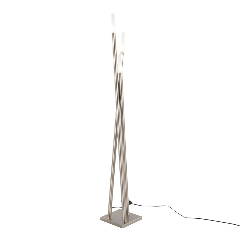 Icicle - Contemporary Floor Lamp - Nickel by HouseOfZazla