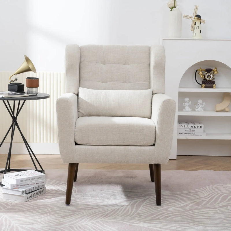 Modern Accent Chair Upholstered Foam Filled Living Room Chairs Comfy Reading Chair Mid-Century Modern Chair With Fabric Lounge Arm Chairs Armchair For Living Room Bedroom by Unique Piece Furniture