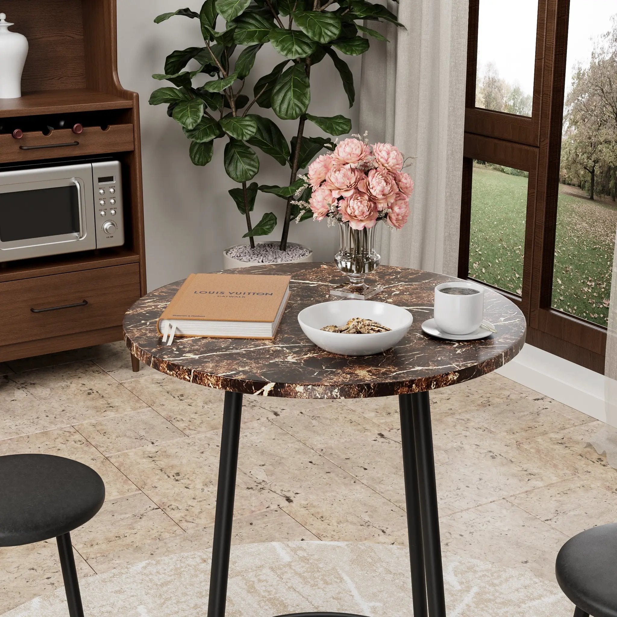 3-Piece Bar Table Set with 2 Bar Stools by HouseOfZazla