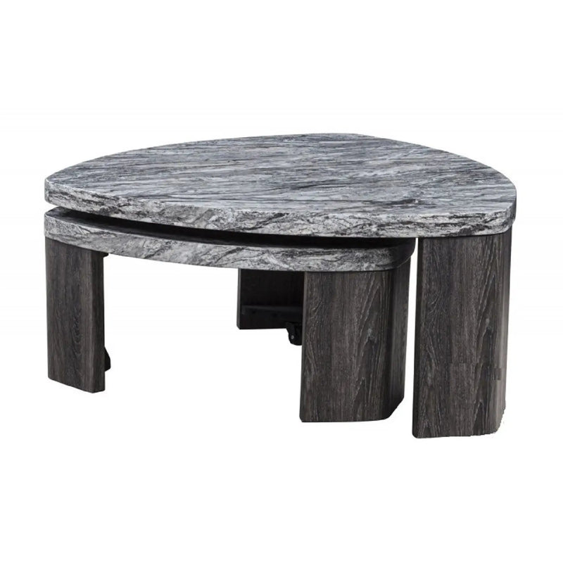 Triangle Nesting Coffee Table Set (Set of 2) - Gray by Unique Piece Furniture