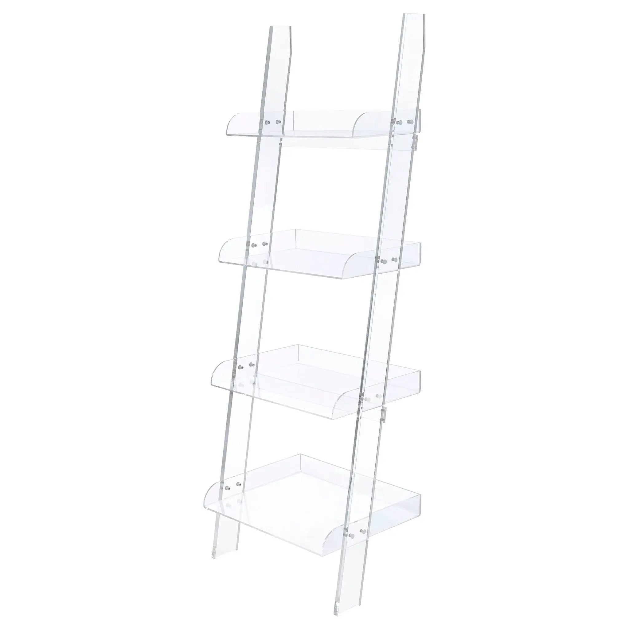 Cimarron - Ladder Bookcase With 4 Shelves - Clear by HouseOfZazla