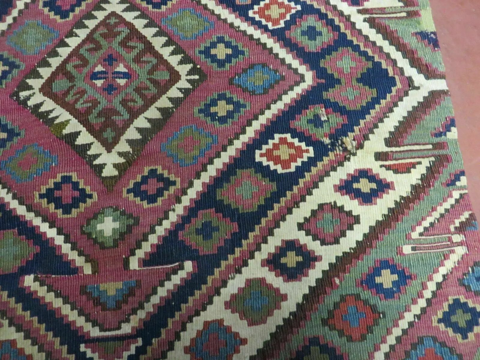 2' 1" X 4' 4" Antique Handmade Bagface Kilim Shirvan Caucasian Wool Rug Nice by Jewel Rugs