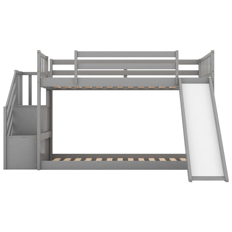 Bunk Bed With Convertible Slide And Stairway by Unique Piece Furniture