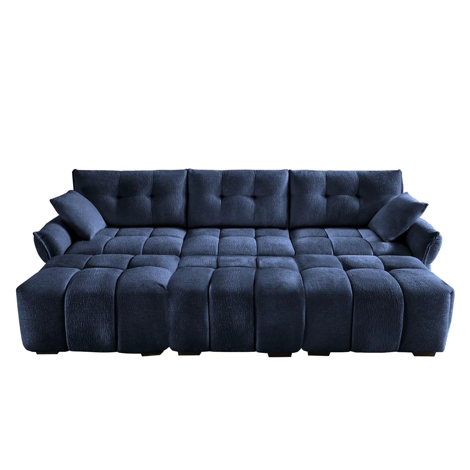 Sofa Set With Ottoman And Pillows, Textured, High Resilience Cushions by Unique Piece Furniture