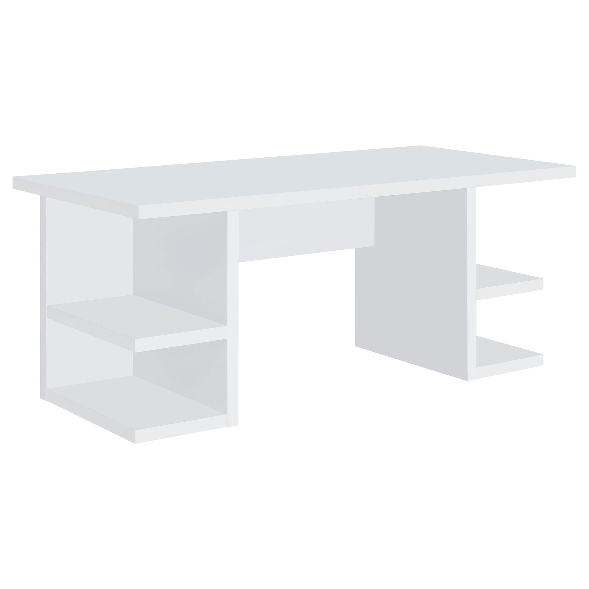 Hannah - 4 Shelf Writing Desk With Open Shelving - White by HouseOfZazla