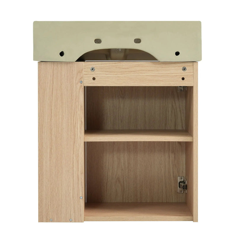 Modern Floating Bathroom Vanity With Ceramic Basin Perfect For Small Bathrooms by HouseOfZazla