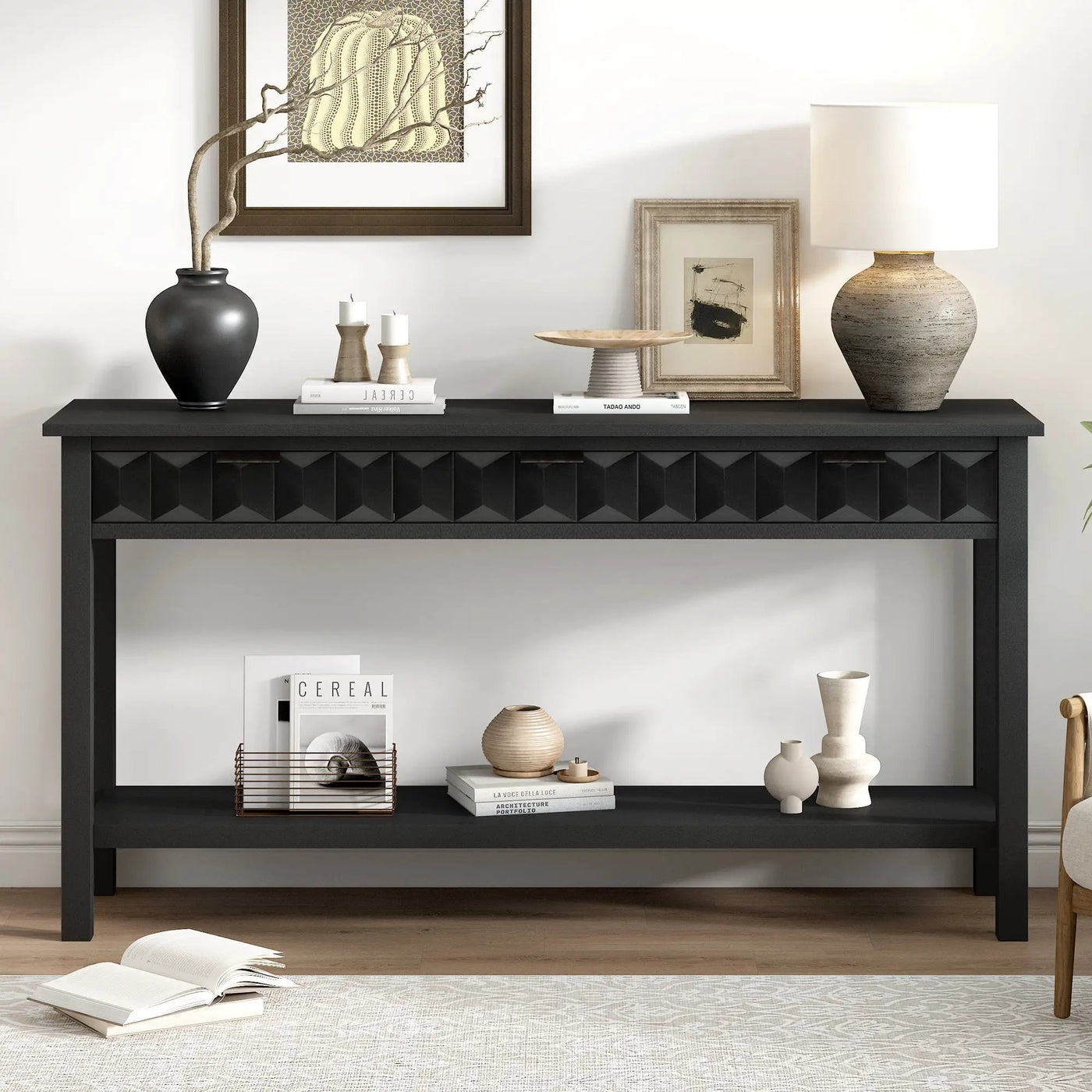U_Style 58.3'' Fir Veneer Entryway Table by HouseOfZazla