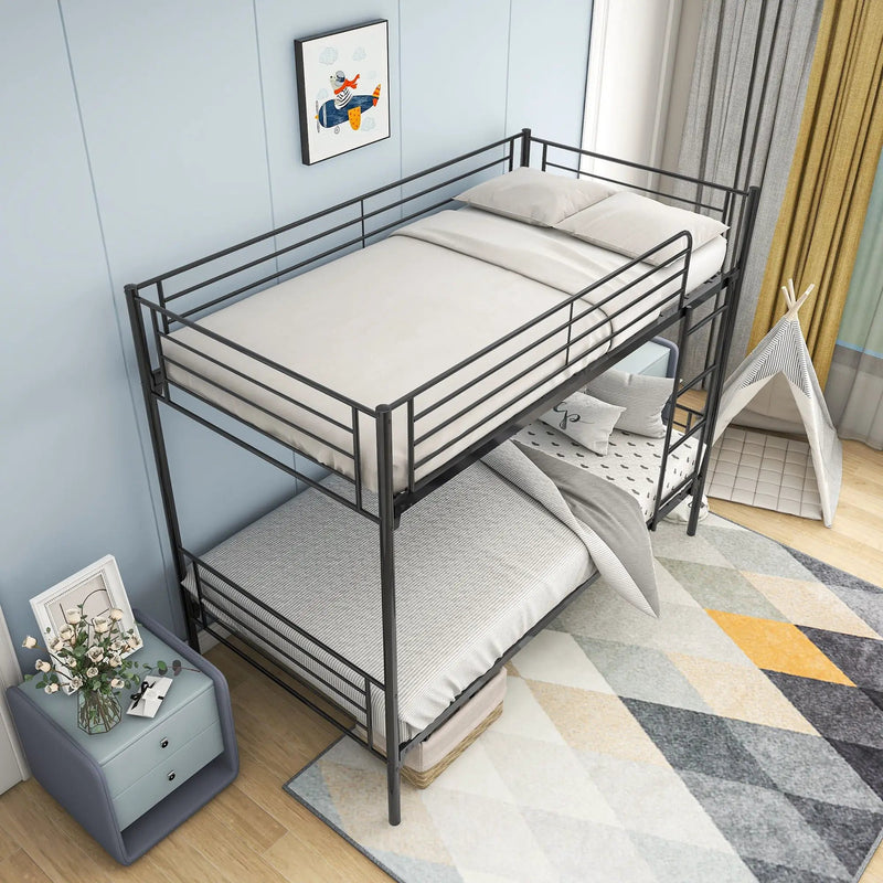 Space Saving Bunk Bed With Metal Frame And Ladder by Unique Piece Furniture