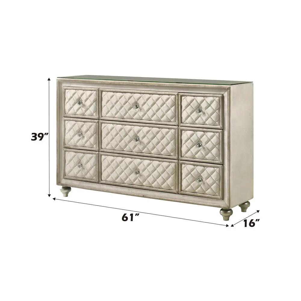 Lucienne - Dresser - Beige Velvet by Unique Piece Furniture