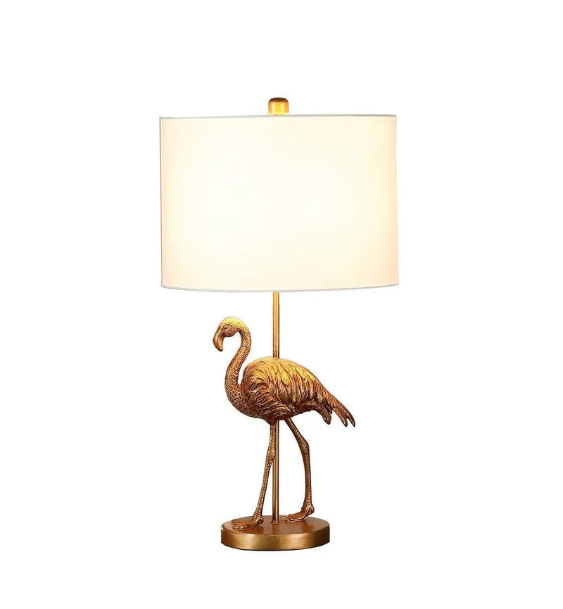 26" Matte Gold Flamingo Resin Table Lamp by HouseOfZazla