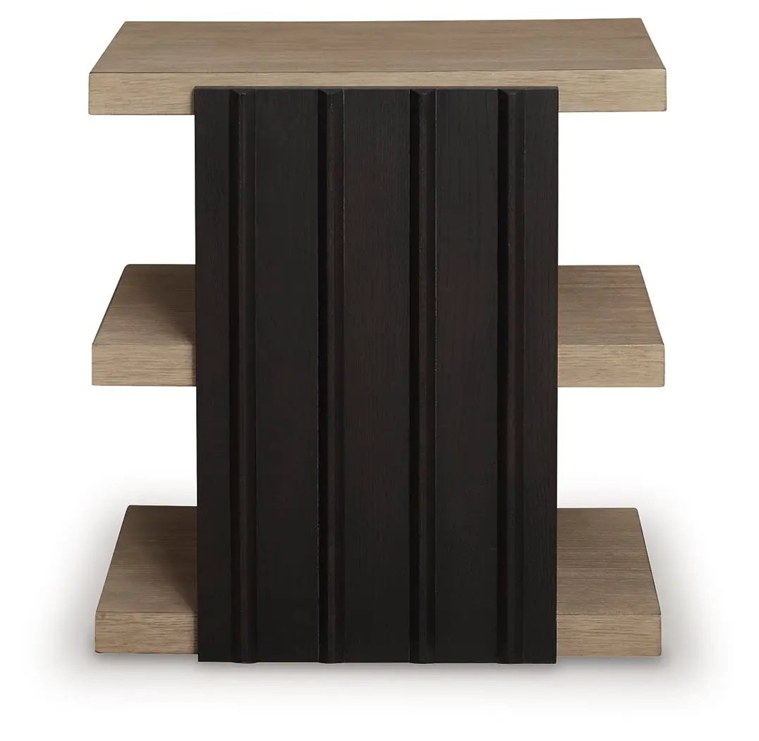 Rylandyn - Rectangular End Table - Black / Light Brown by Unique Piece Furniture
