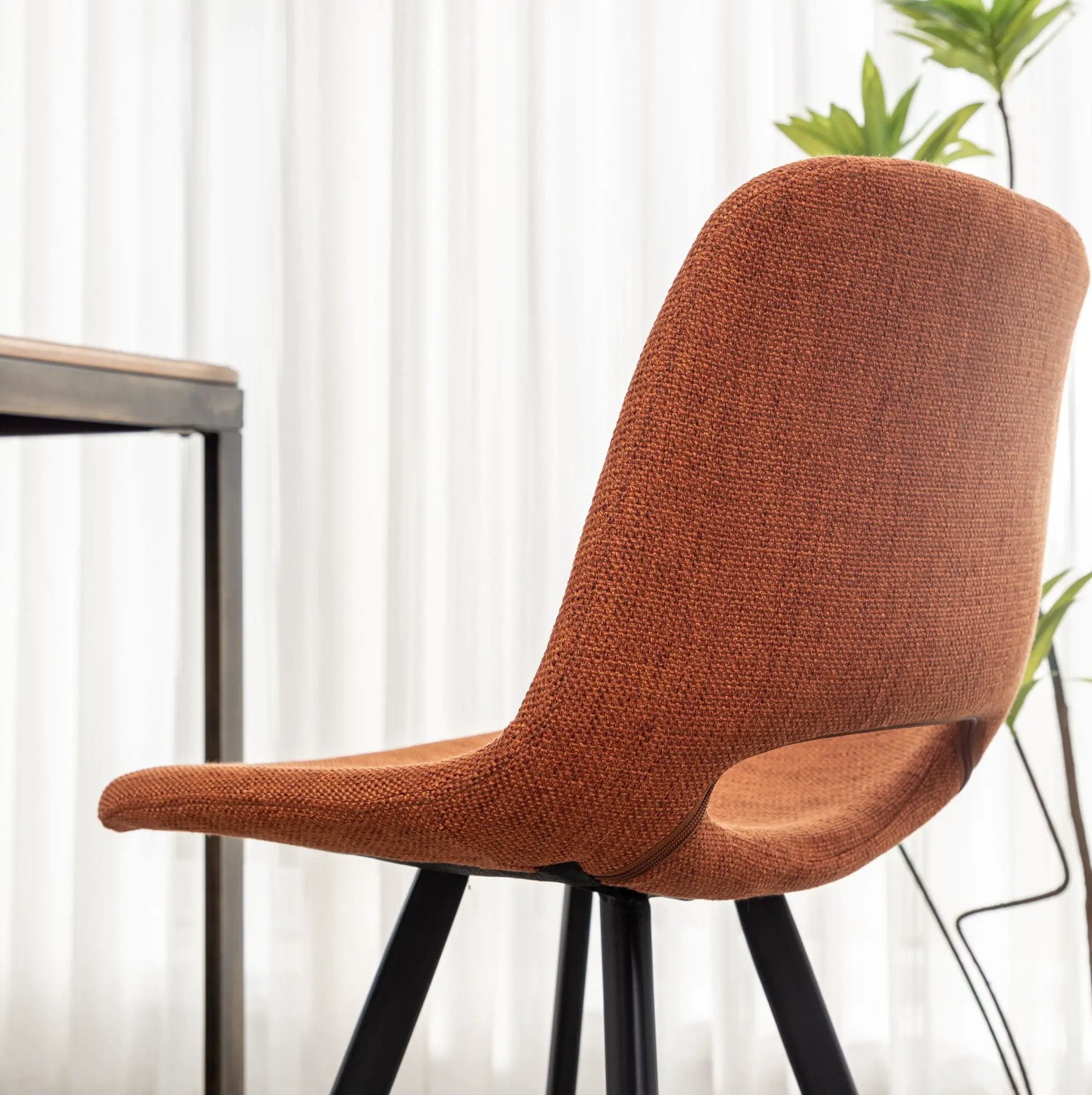 Porth - 28.25" Fabric Kitchen Counter Height Stools (Set of 2) - Orange by HouseOfZazla