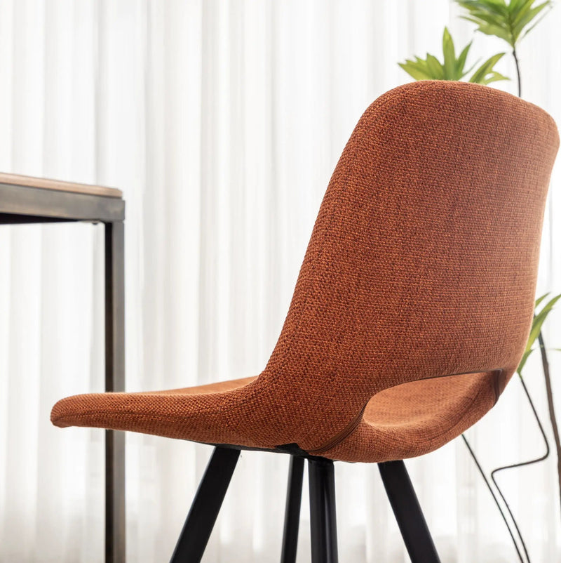 Porth - 28.25" Fabric Kitchen Counter Height Stools (Set of 2) - Orange by HouseOfZazla