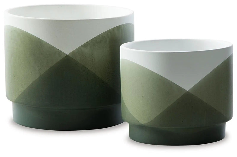 Ardenridge - Planter Set (Set of 2) - Green / White by Unique Piece Furniture