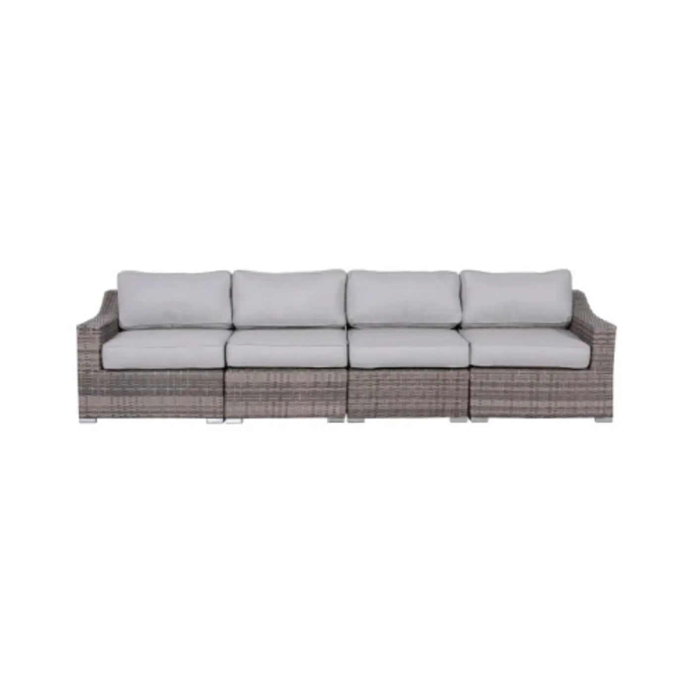 Contemporary Outdoor Rattan Wicker Sectional Seating Group With Cushions by Unique Piece Furniture