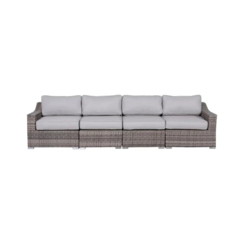 Contemporary Outdoor Rattan Wicker Sectional Seating Group With Cushions by HouseOfZazla
