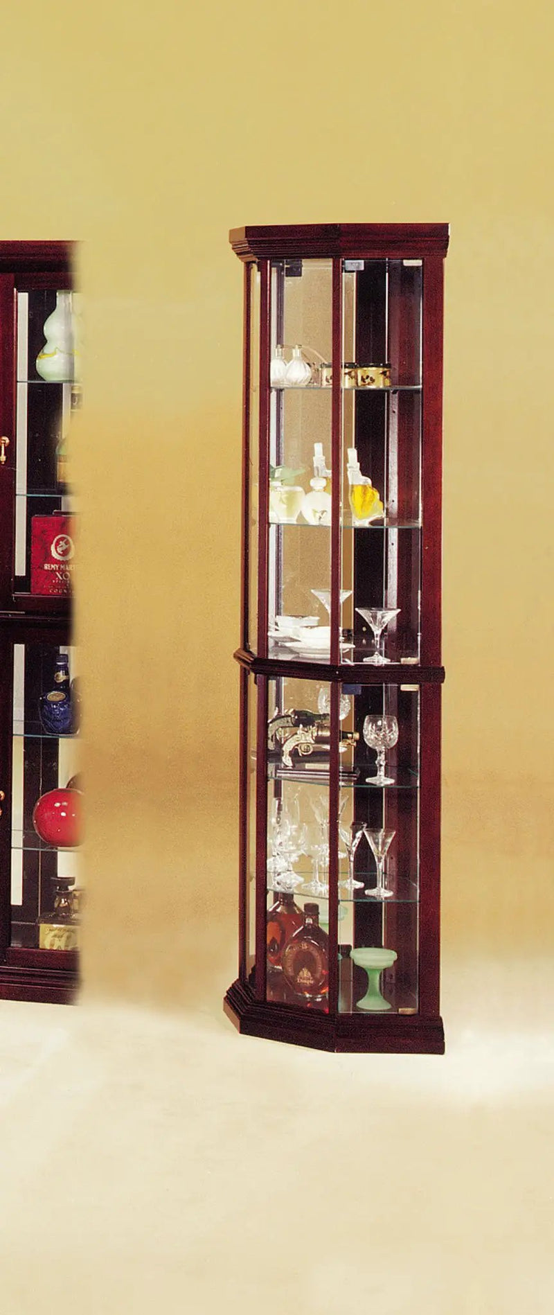 Huxley - Curio Cabinet (Corner) - Cherry by Unique Piece Furniture