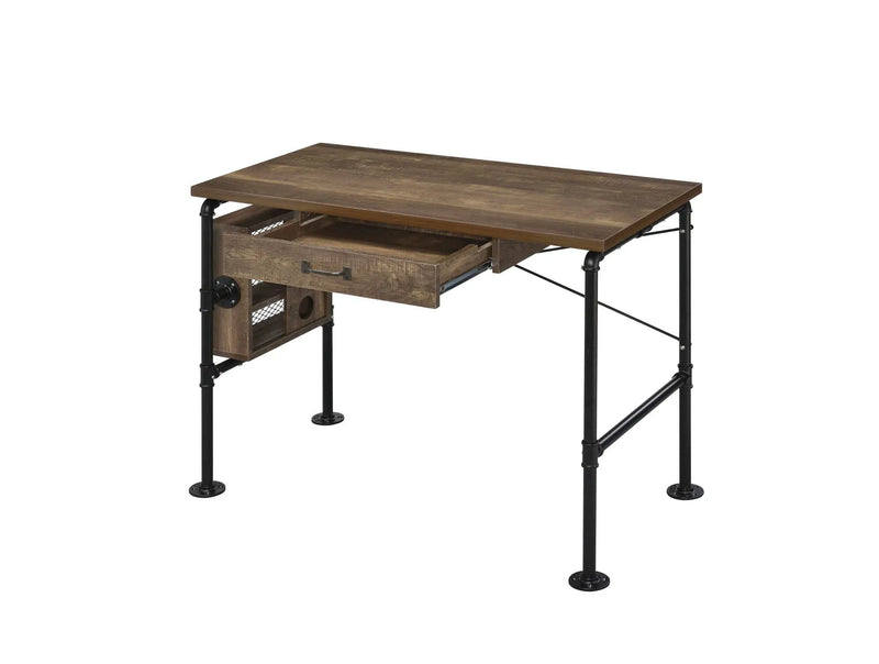 Endang - Writing Desk - Weathered Oak / Black by Unique Piece Furniture