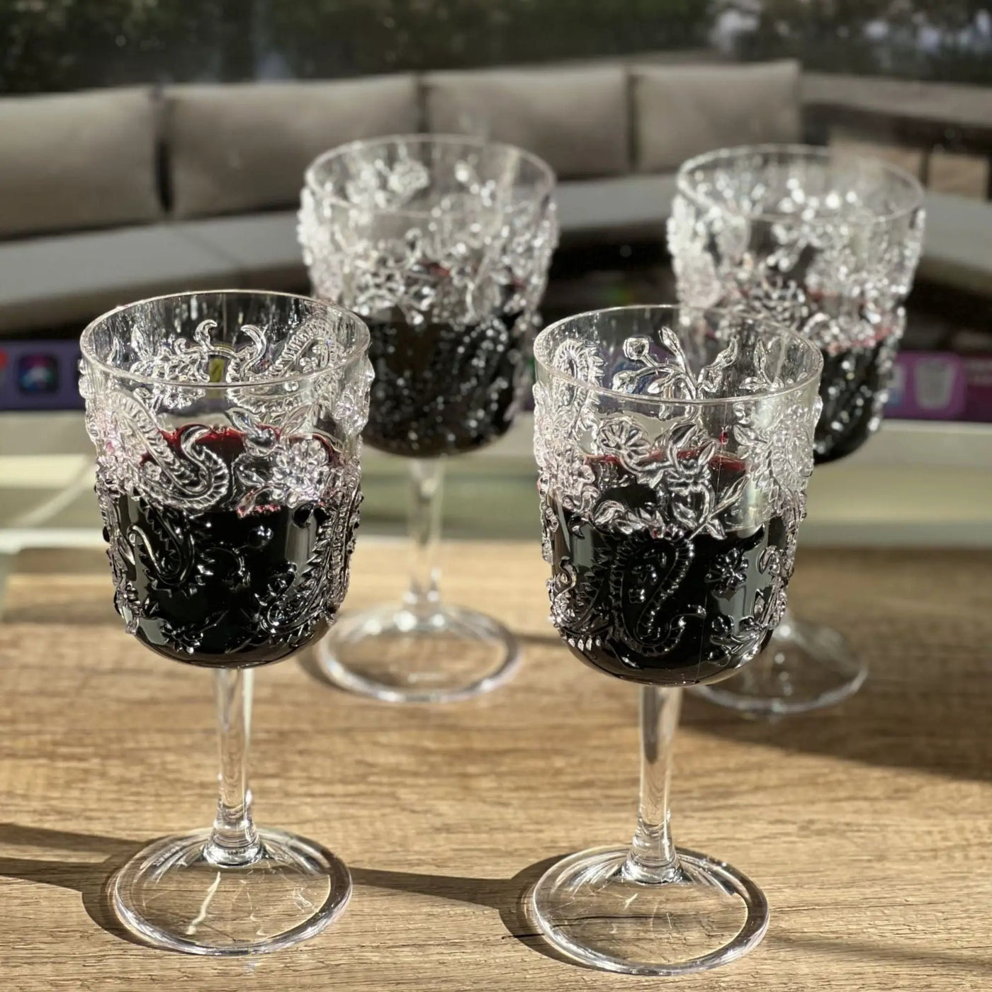 Paisley Acrylic Wine Glasses (Set of 4) by HouseOfZazla