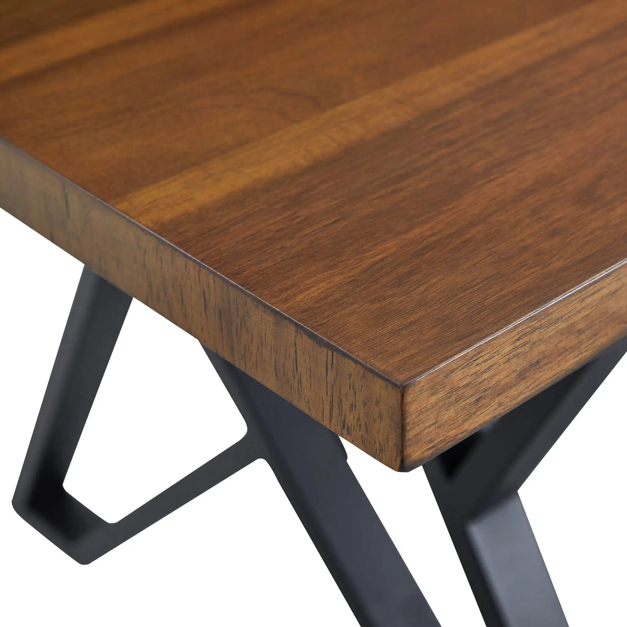 Industrial Style Indoor Dining Table With Metal Legs - Walnut / Black by HouseOfZazla