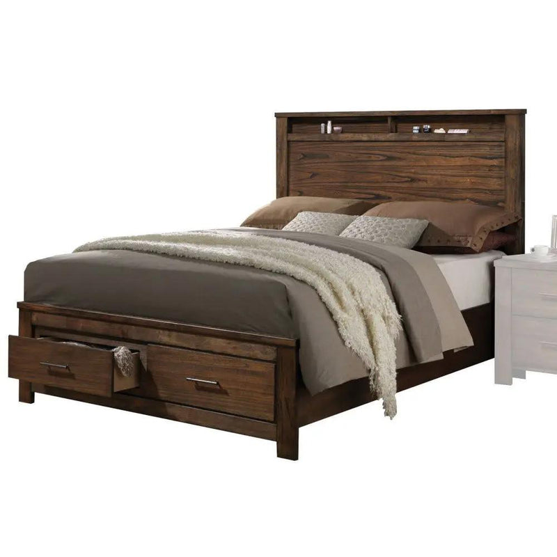 Merrilee - Eastern King Bed With Storage - Oak by Unique Piece Furniture