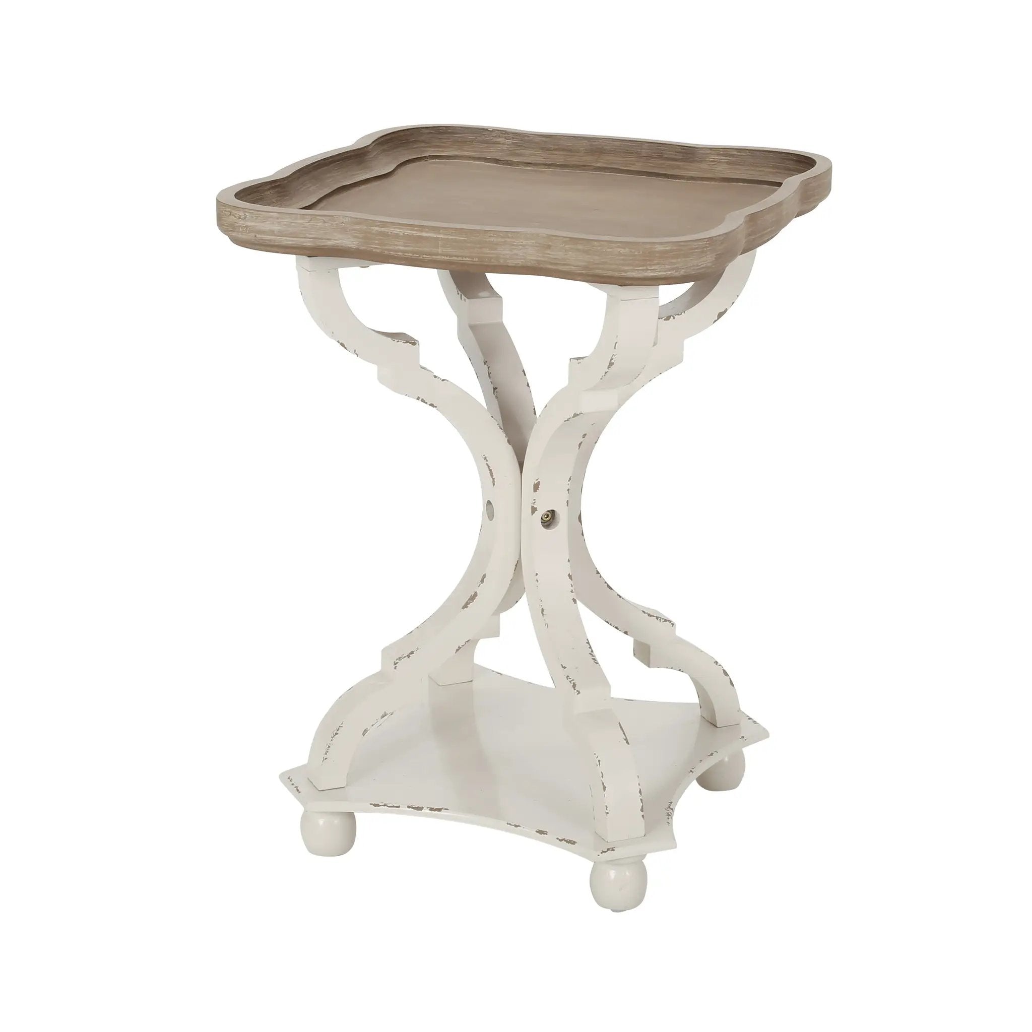 Accent Table with Hourglass Base and French Country Design by HouseOfZazla