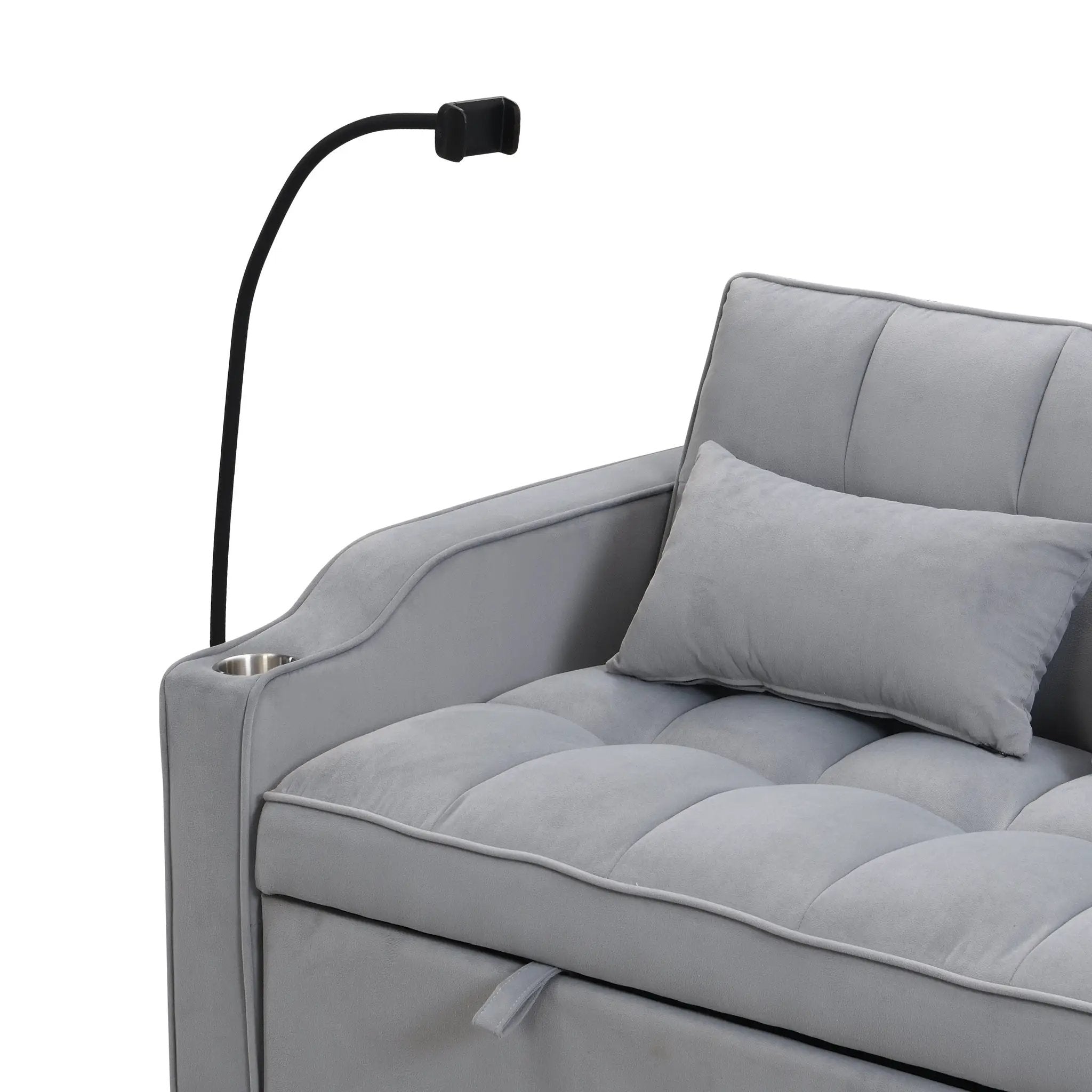 Modern Velvet Loveseat Futon Sofa Couch with Pullout Bed by HouseOfZazla