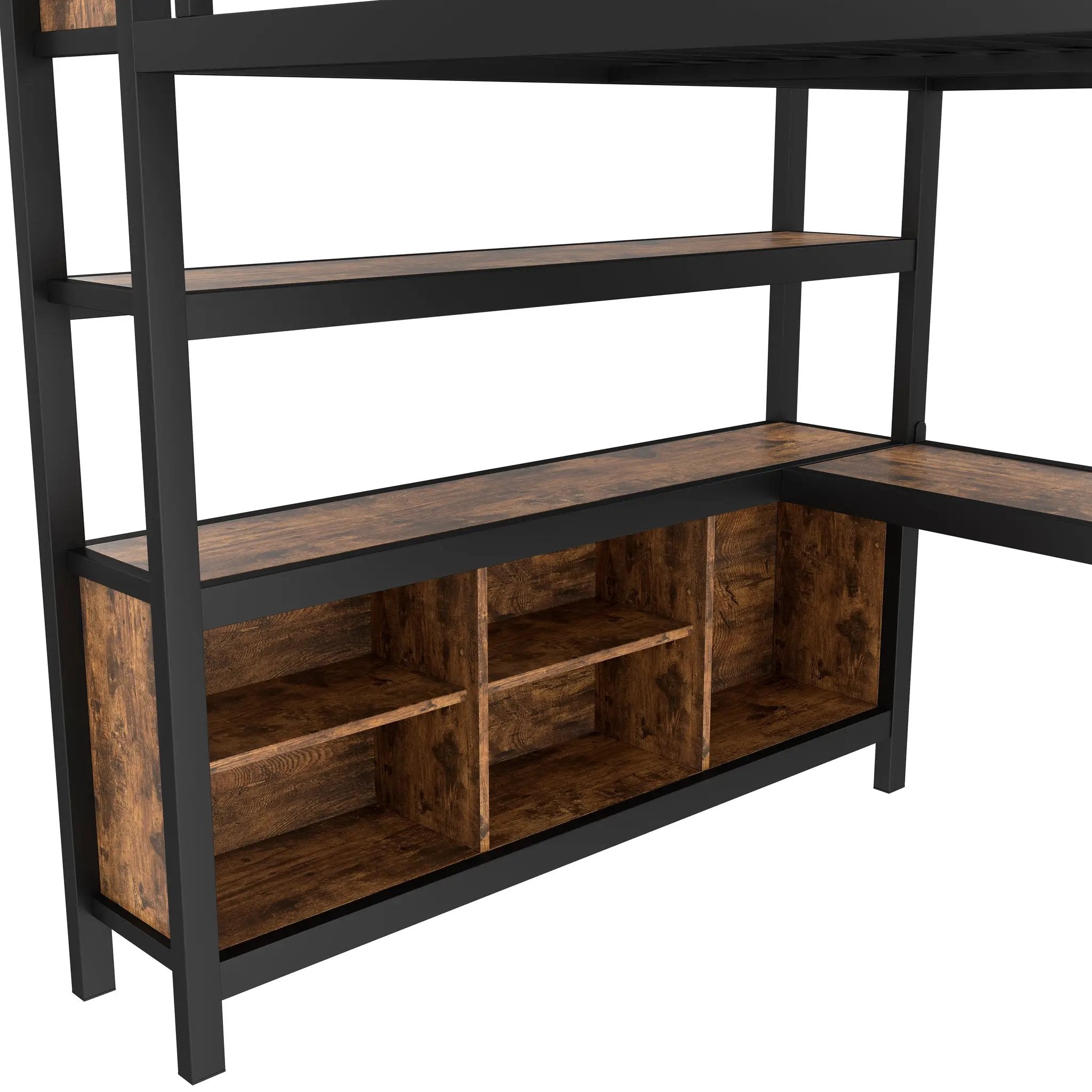 Metal Loft Bed with Wardrobe and L-Shaped Desk by HouseOfZazla